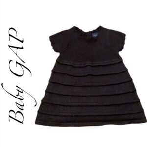 Gap Baby Dress Black Knit Silver Flecks Casual or Dressy Infant Size 0-3 Months